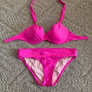 Hot Pink Sequined Bikini